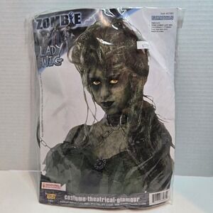 Zombie Lady Walking‎ Dead Green Horror & Gothic Costume Accessory Wig! Adult 14+